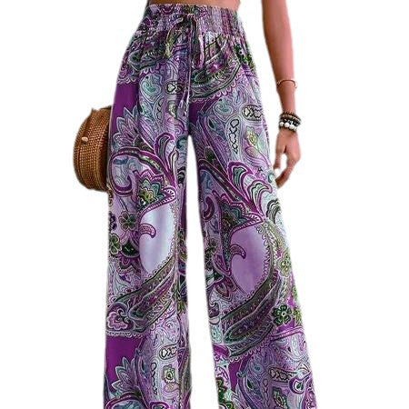 Damen Palazzo-Hose mit weitem Bein und Paisleymuster EB