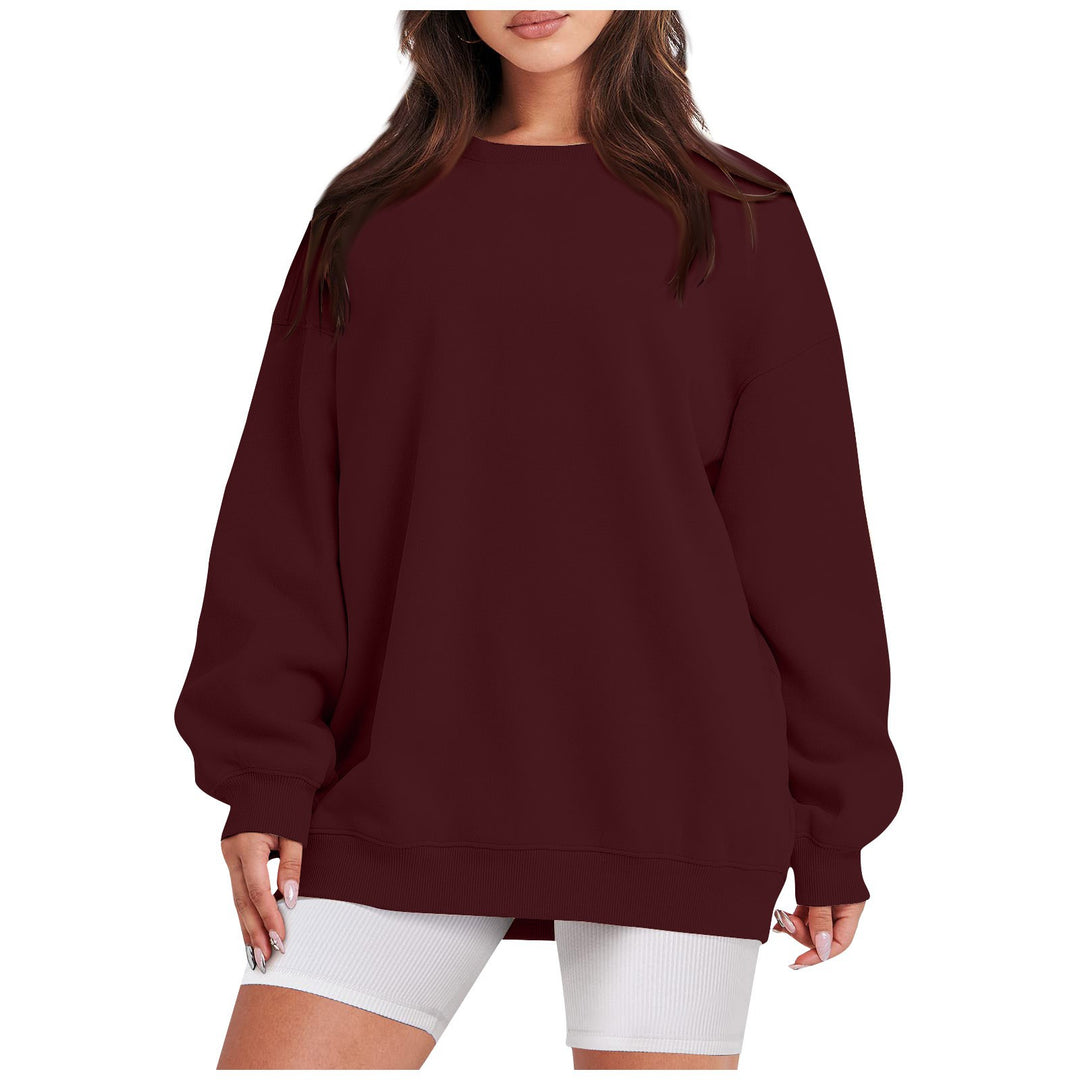 Damen nan Longline-College-Sweatshirt mit geripptem Saum, Raglanärmeln und angerauter Innenseite EB