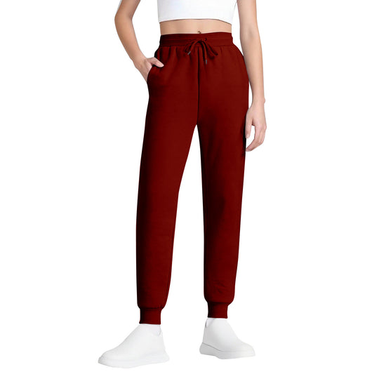 Damen nan schlanke hochgeschnittene Jogginghose mit Tunnelzug, Eingrifftaschen und Bündchen EB