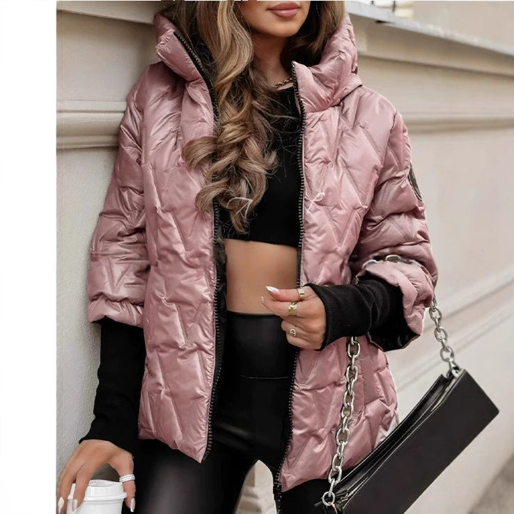 Damen Steppjacke mit hochabschließendem Kragen und breitem Ärmel EB
