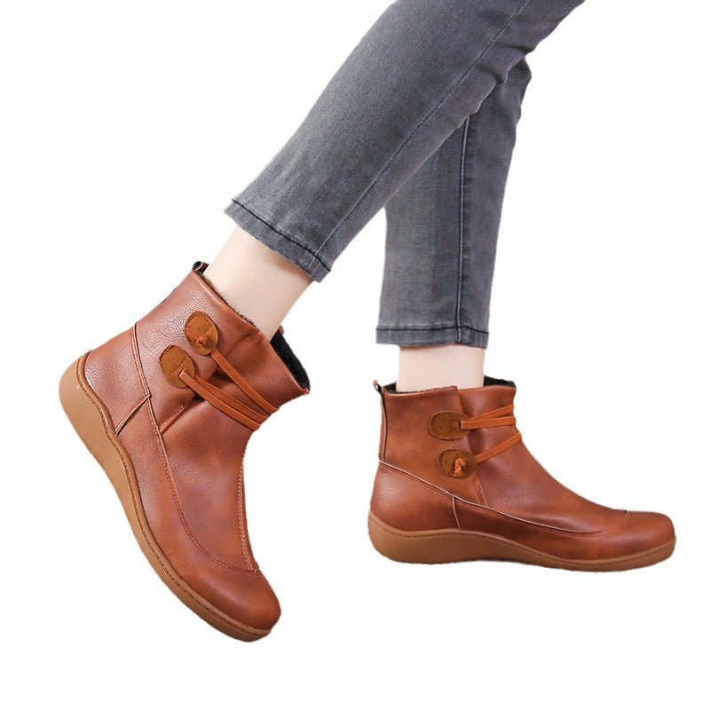 Damen modische Winterstiefeletten mit modernem Schnürdesign und rutschfester Sohle EB