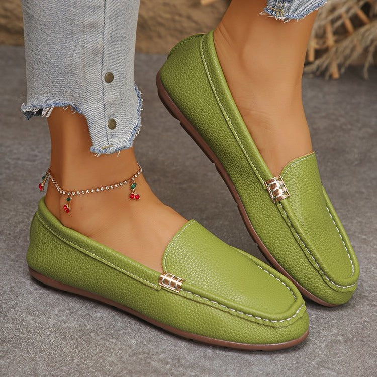 Damen Bequeme Ballerinas mit edler Lederoberfläche EB