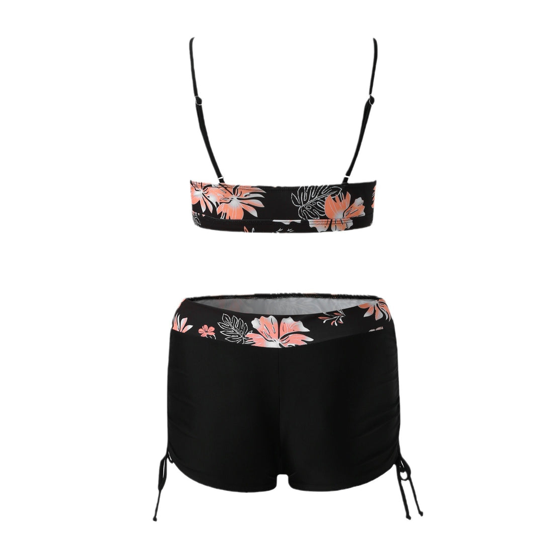 Damen Bikini-Set mit modischem Oberteil und hoch geschnittenen Shorts EB