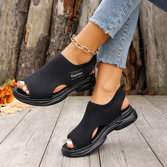 Damen Sportliche Sandalen mit atmungsaktiver Textiloberfläche und rutschfester Sohle EB