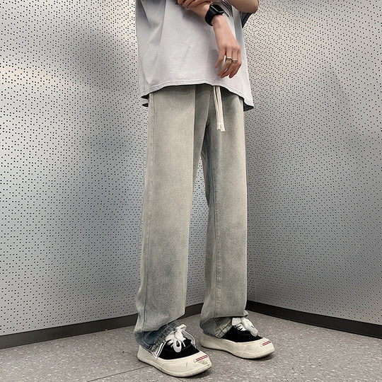 Herren weite Cargo-Jeans mit elastischem Bund und praktischen Taschen EB