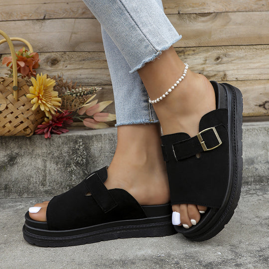 Damen Komfortable Mules mit verstellbarem Riemen und rutschfester Sohle EB