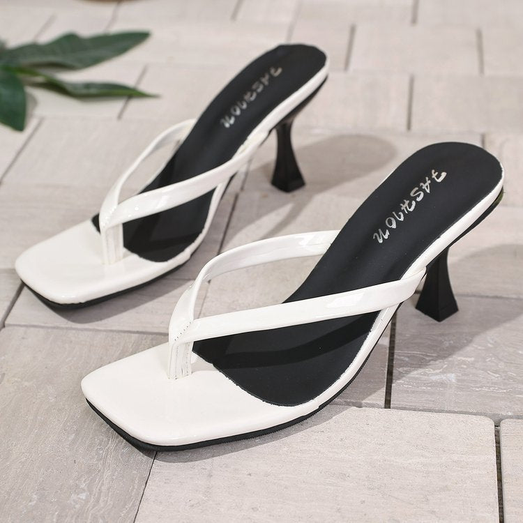 Damen Zehenstegsandaletten mit elegantem Riemendesign und modischem Stiletto Absatz EB