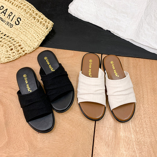 Damen Komfortable und schlichte Badeschuhe mit breitem Riemen EB