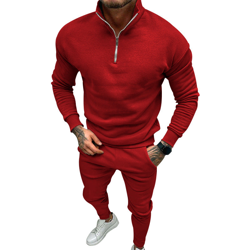 Herren sportives Sweatshirt- und Jogginghose-Set mit Reißverschluss EB