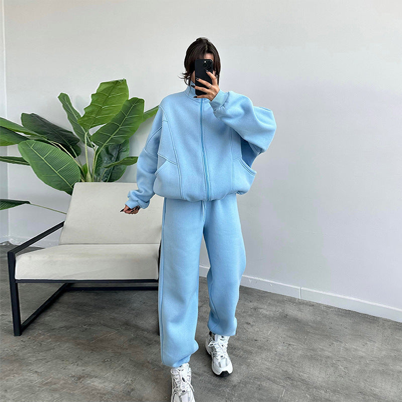 Damen lässiger Zweiteiler mit oversized Hoodie und Jogginghose EB