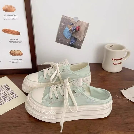 Damen Bequeme und lässige Plateau Sneakers EB