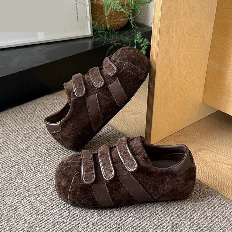 Damen Clogs mit praktischem Klettverschluss und weichem Wildlederobermaterial EB