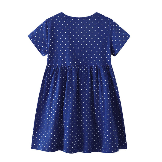 Mädchen Kleid mit Punkten und Einhornstickerei EB