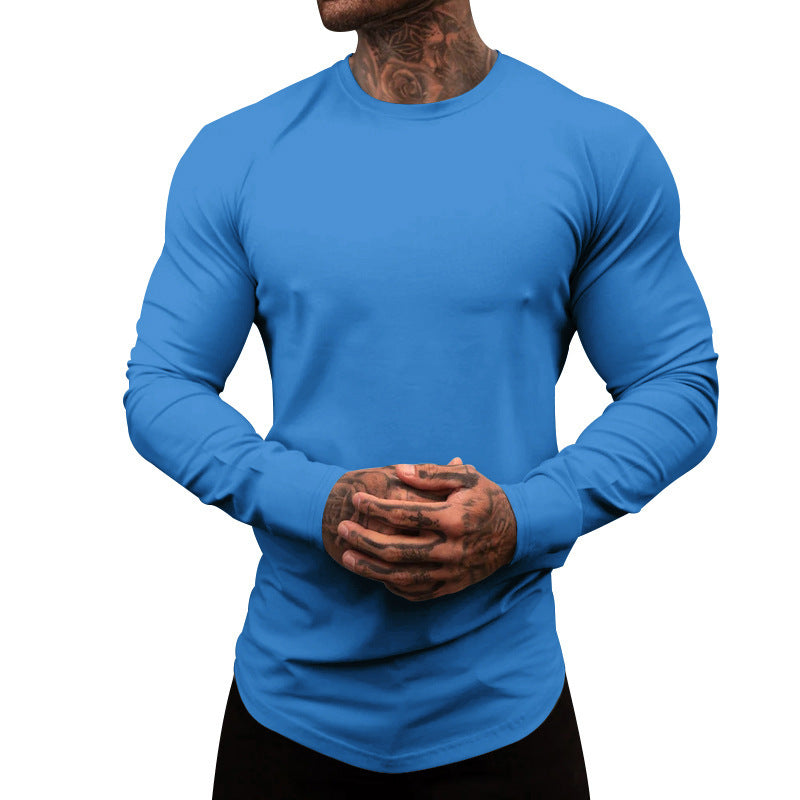 Herren Langarmshirt aus weichem Baumwollmix mit modernem Schnitt und Rundhalsausschnitt EB