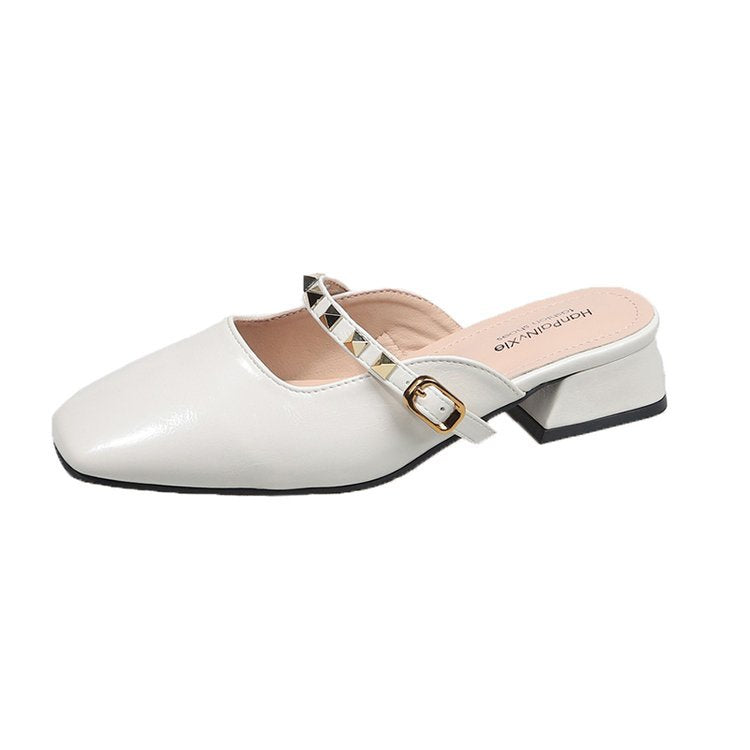 Damen elegante Slingback-Mules mit modischem Absatz EB