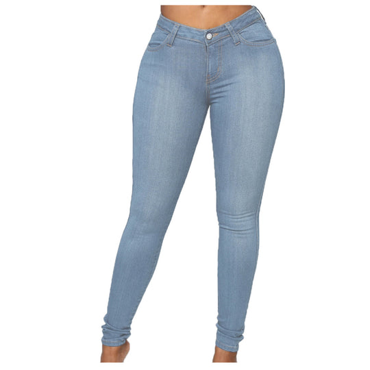 Damen nan hochgeschnittene Sculpt-Skinny-Jeans mit formendem Stretchbund und klassischem Five‑Pocket‑Schnitt EB