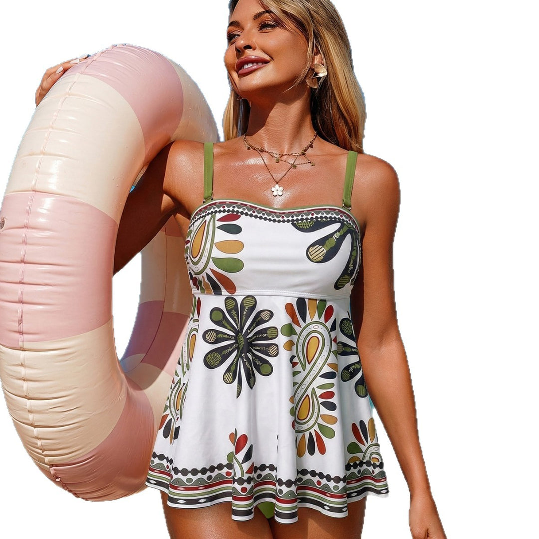 Damen Vintage-inspired Tankini mit fließendem Rock EB