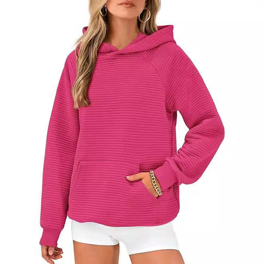 Damen Hoodie mit strukturierter Oberfläche und praktischer Kängurutasche EB