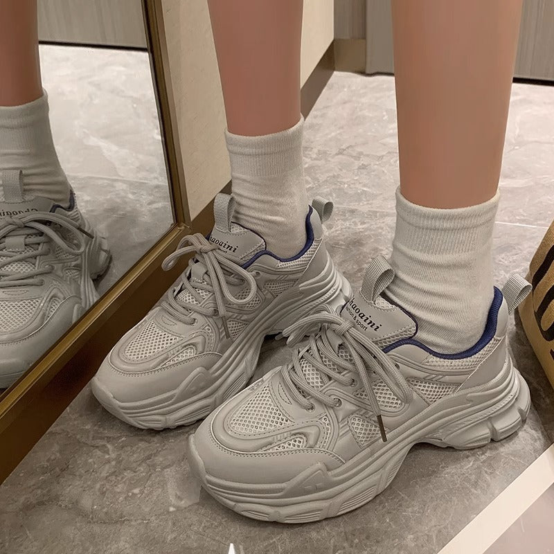 Damen Sportliche Lauf-Sneaker mit atmungsaktiver Mesh-Oberfläche und dämpfender Sohle EB