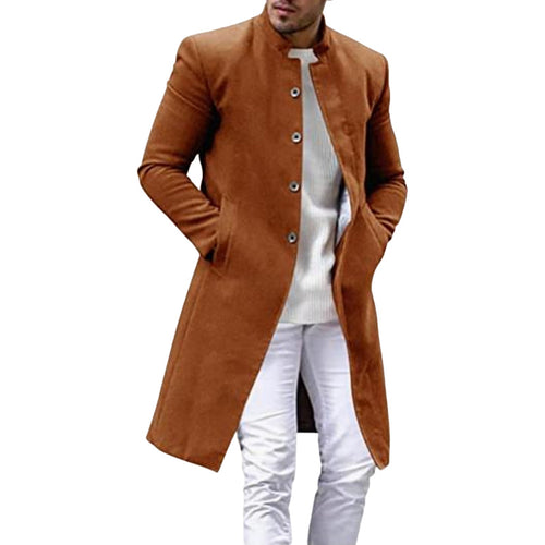 Herren eleganter Langmantel mit schmalem Schnitt EB