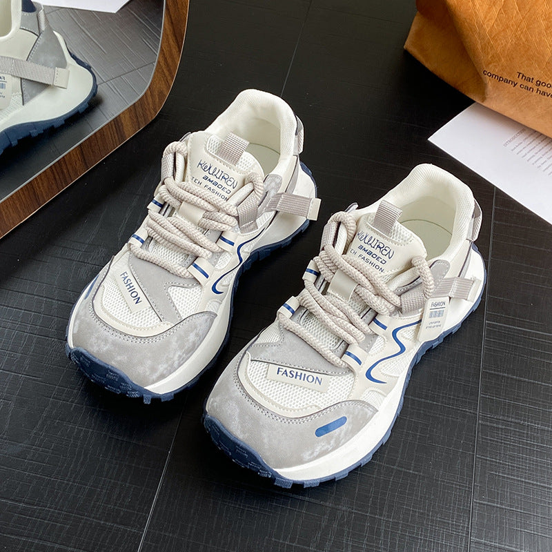 Damen Sportliche Sneakers mit atmungsaktiver Oberflächenstruktur und flexiblem Sohlenprofil EB