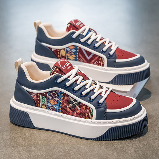 Damen modische Sneakers mit farbenfrohem Ethno-Muster und dämpfender Sohle EB