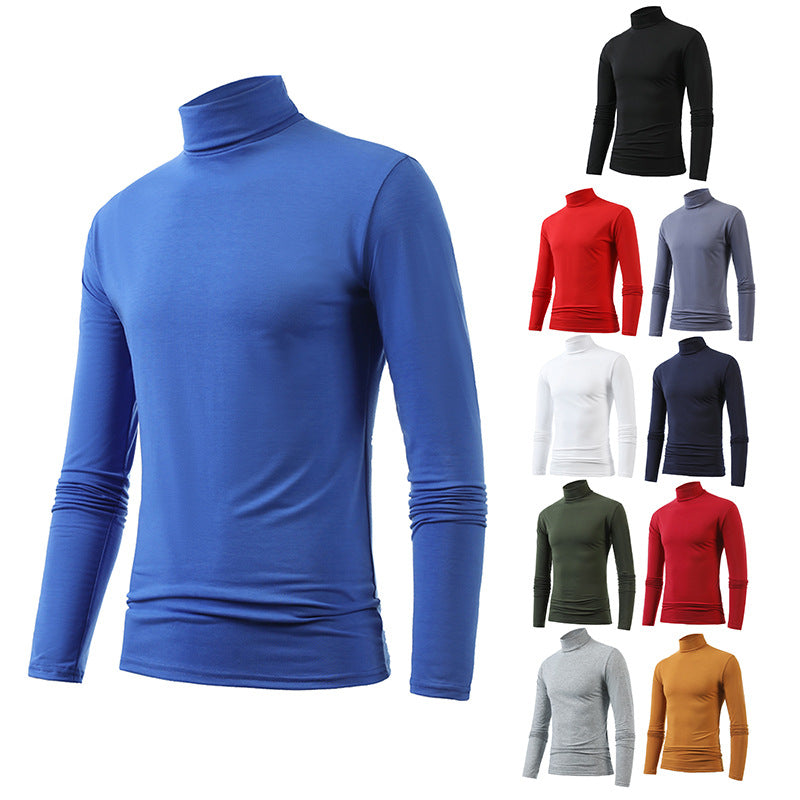 Herren nan schlankes Rollkragen-Langarmshirt aus feinem Baumwoll-Stretch Slim Fit EB
