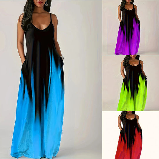Damen Maxikleid mit elegantem Schnitt und seitlichen Taschen EB