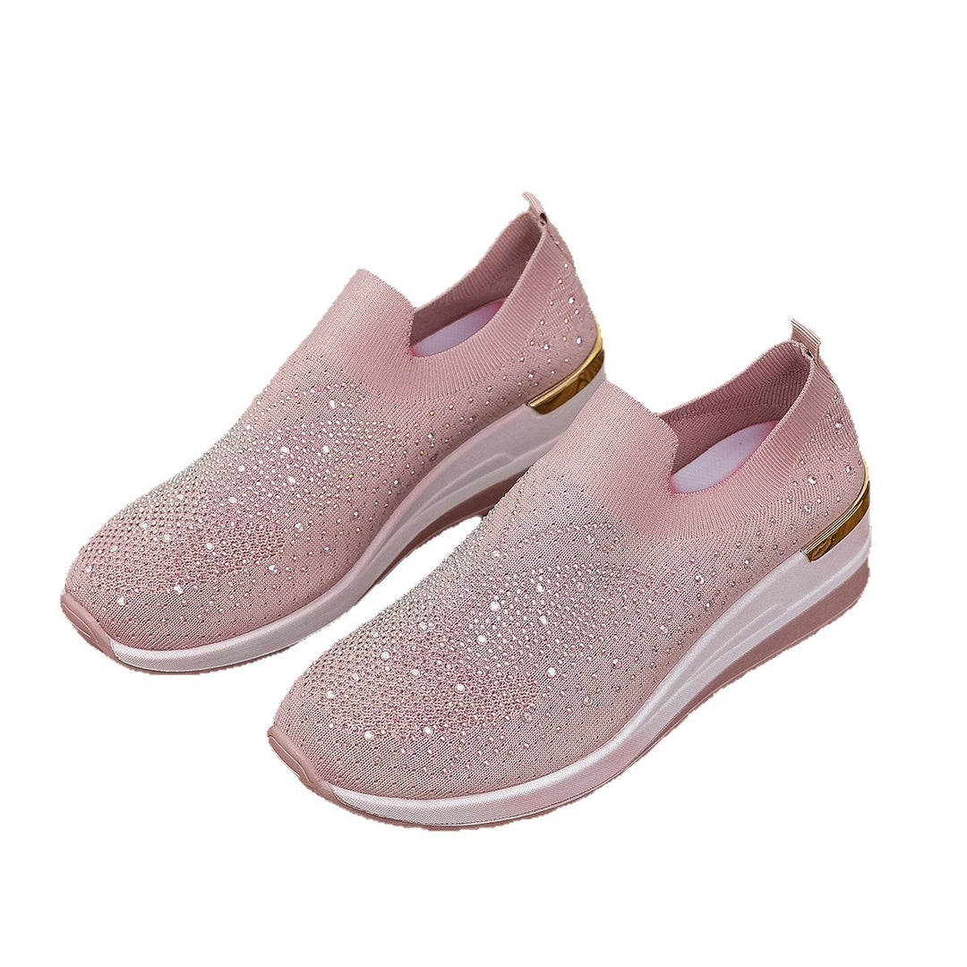 Damen Slip-On Sneakers mit funkelnden Strassdetails EB