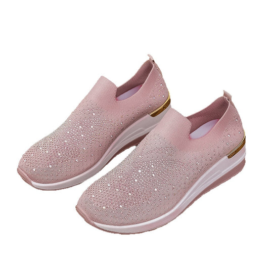 Damen Slip-On Sneakers mit funkelnden Strassdetails EB