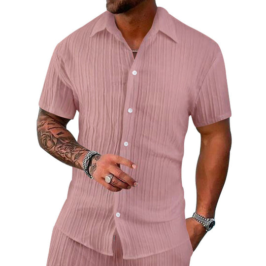 Herren Kurzarm-Shirt mit strukturiertem Design EB