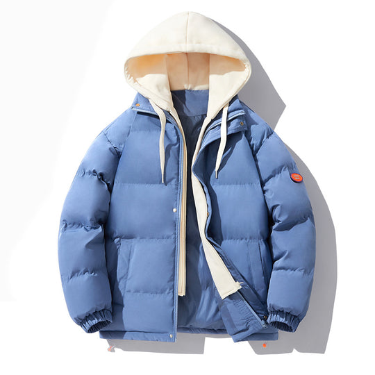 Herren gesteppte Winterjacke mit integriertem Kontrast-Kapuzeneinsatz und isolierender Thermofüllung EB