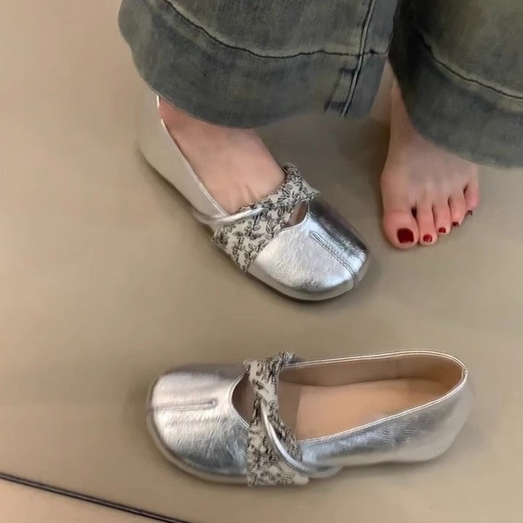 Damen modische Ballerinas mit dekorativem Riemchen und hochwertigem Innenfutter EB