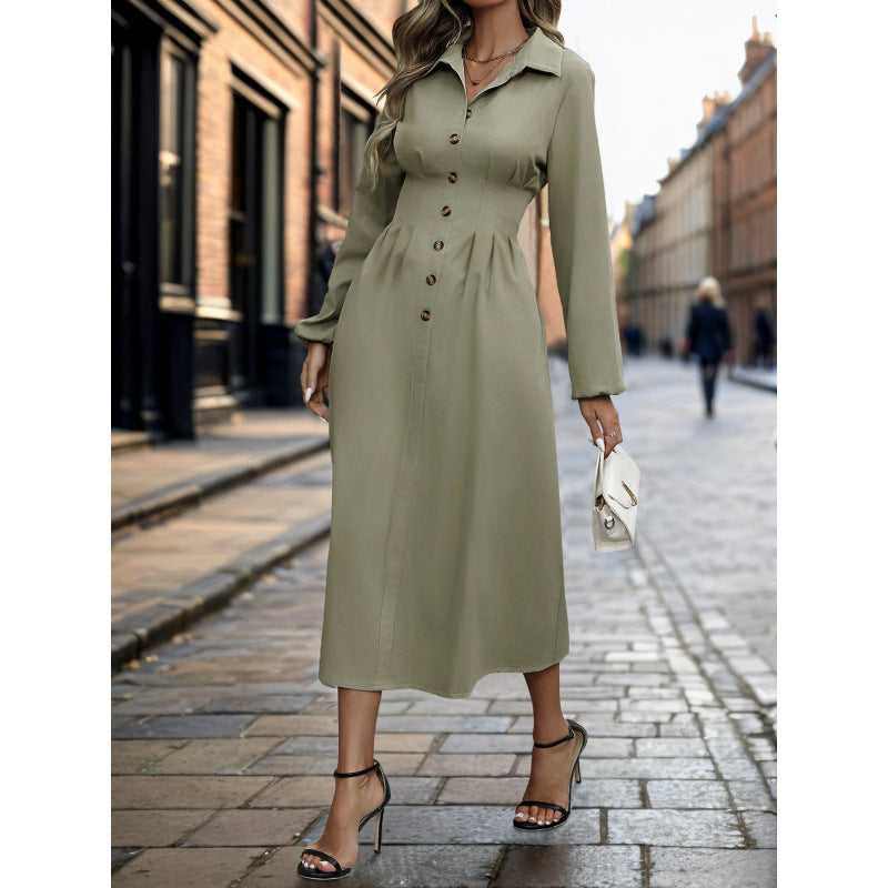 Damen Hemdkleid im eleganten A-Linien Schnitt mit Knopfdetails EB