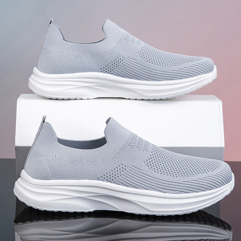 Damen Sportliche Slip-On Sneakers mit atmungsaktivem Obermaterial und dämpfender Sohle EB