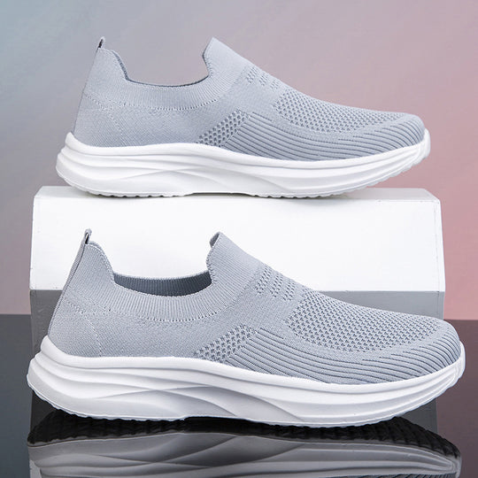 Damen Sportliche Slip-On Sneakers mit atmungsaktivem Obermaterial und dämpfender Sohle EB