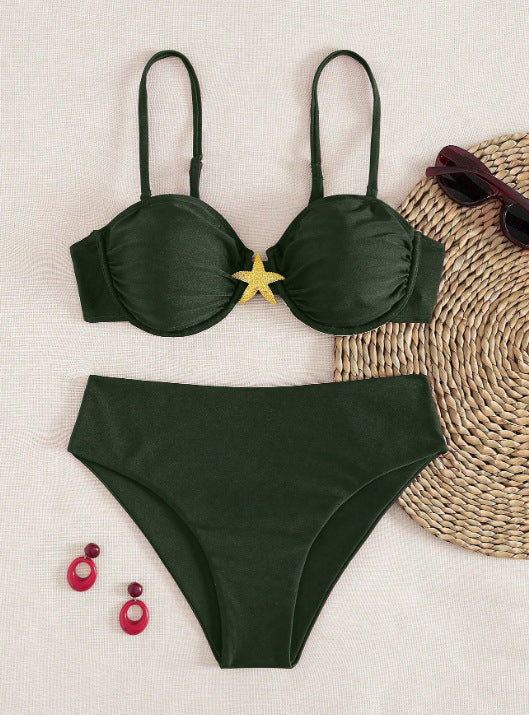 Damen Balconette-Bikini mit dekorativen Sternen EB