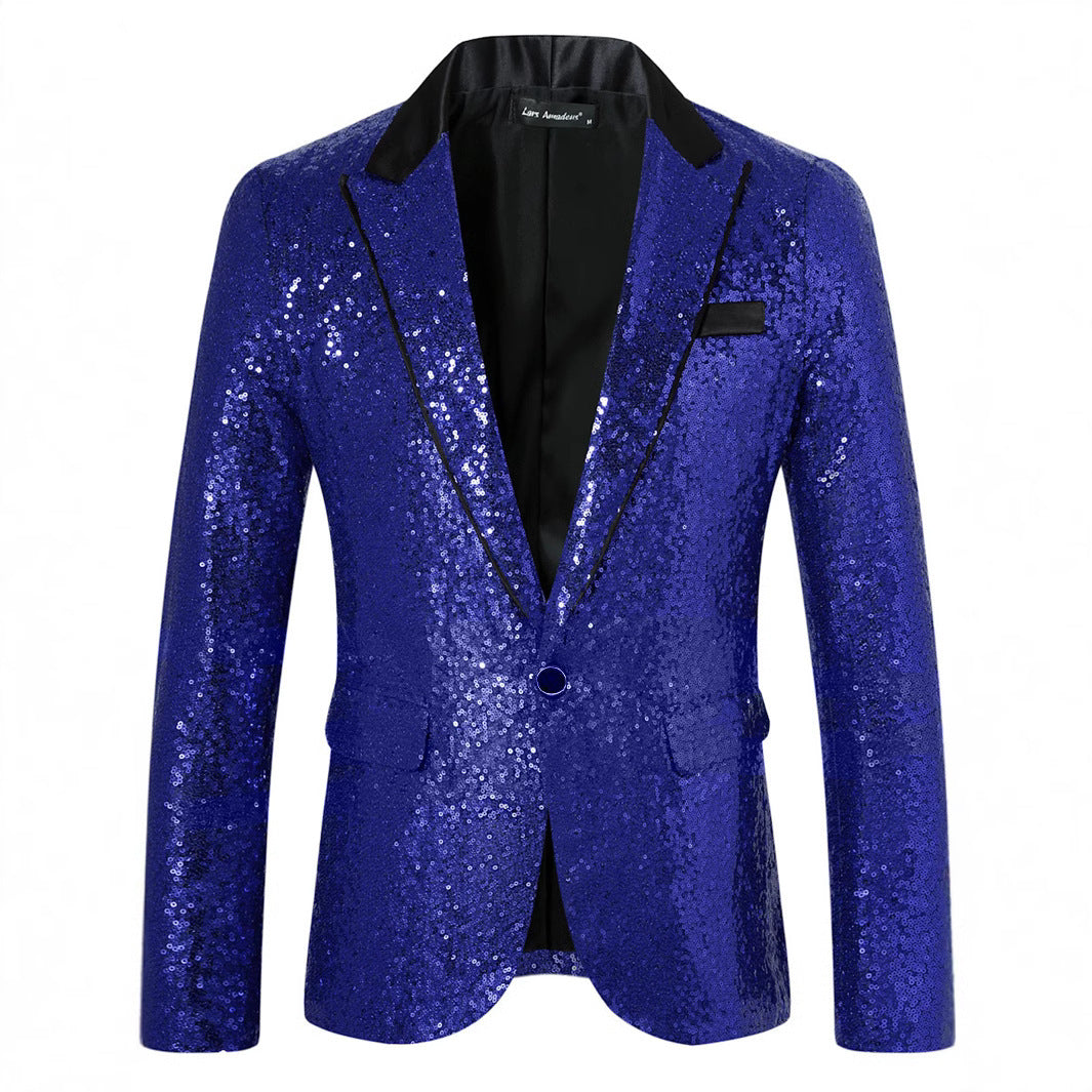 Herren Glamouröser Paillettenblazer EB