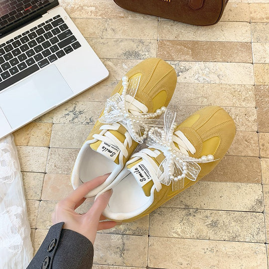 Damen Sportliche Sneakers mit elegantem Schleifendetail EB