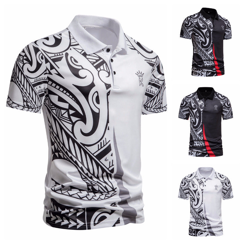 Herren Poloshirt mit modernem grafischen Design und atmungsaktiven Eigenschaften EB