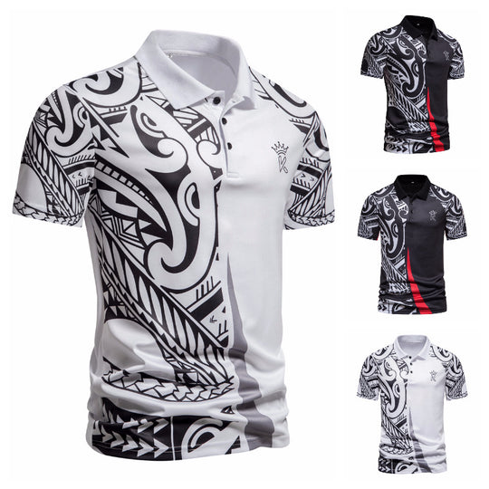 Herren Poloshirt mit modernem grafischen Design und atmungsaktiven Eigenschaften EB