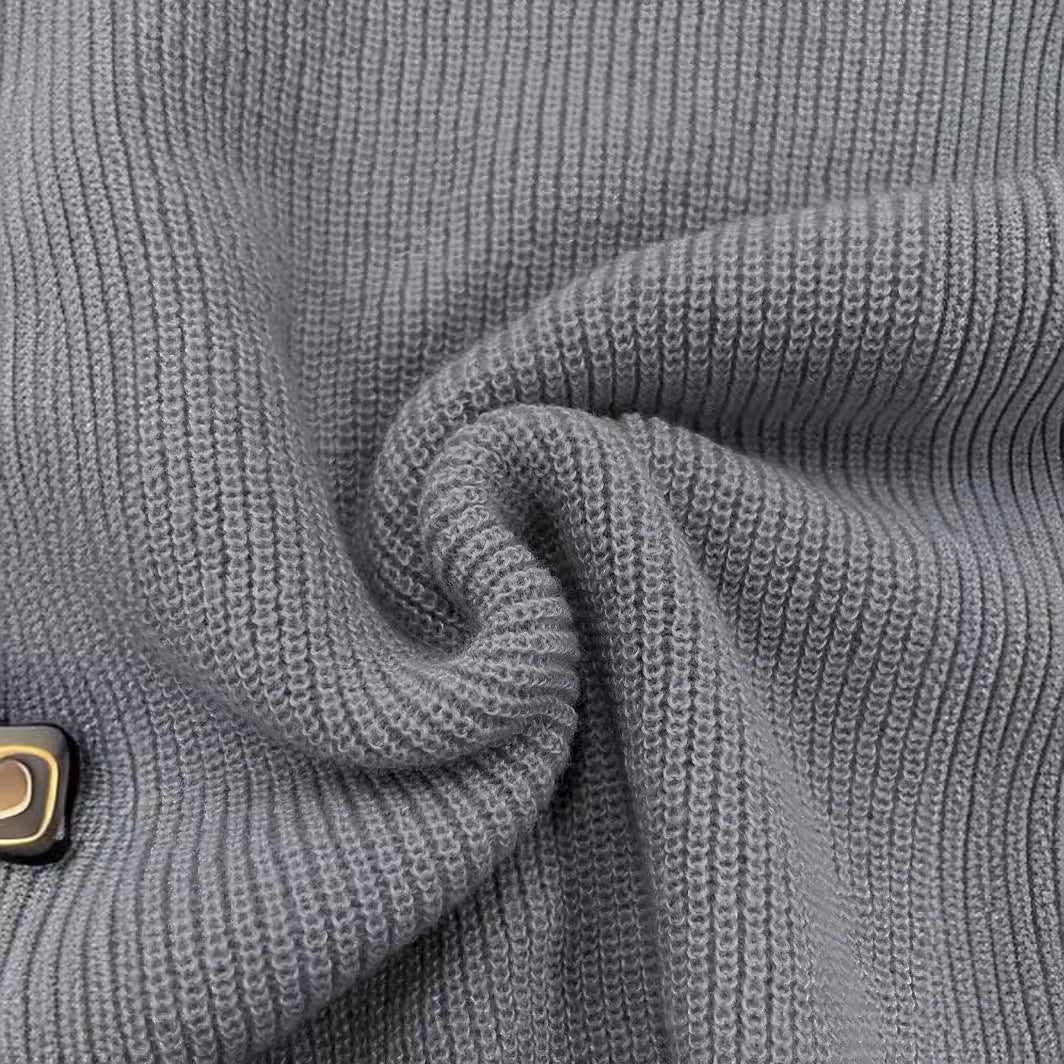 Damen Modisches Strickkleid mit hohem Kragen und oversize Schnitt EB
