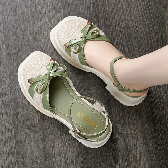 Damen Trendige Slingback Sandalen mit eleganter Schleifenapplikation EB