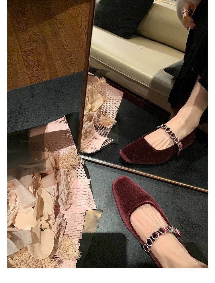 Damen elegante Ballerinas mit modischer Schnallenverzierung EB