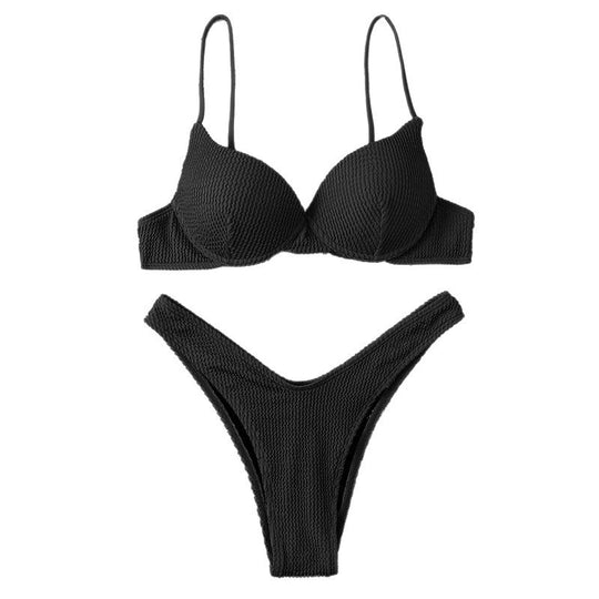 Damen Hoch tailliertes Bikini-Set mit gepolstertem Oberteil EB
