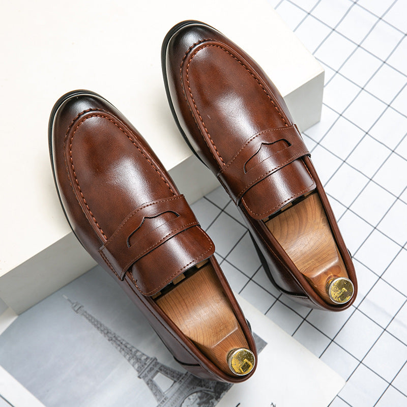 Herren klassische Tassel-Lederloafer mit Mokassinnaht, gepolsterter Komfortinnensohle und rutschfester Gummilaufsohle EB