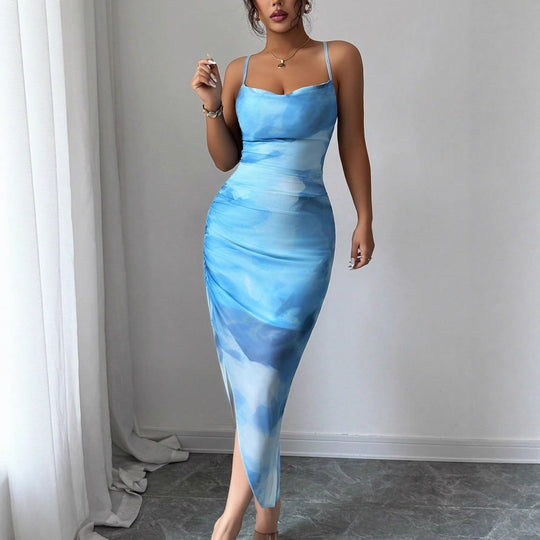 Damen Wickelkleid mit asymmetrischem Schnitt und raffinierten Rüschendetails EB