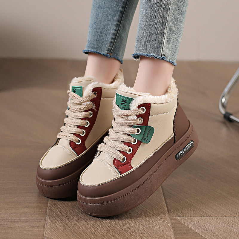 Damen High-Top Sneakers mit wärmendem Innenfutter und modischem Design EB