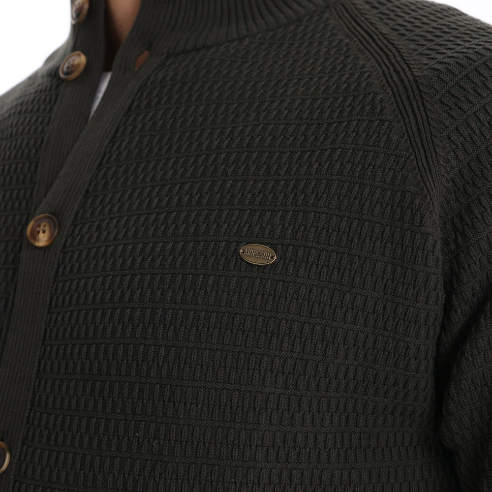 Herren Strickjacke mit strukturiertem Design und praktischen Knöpfen EB