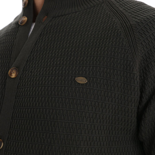 Herren Strickjacke mit strukturiertem Design und praktischen Knöpfen EB